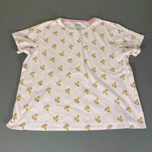 Croft‎ & Barrow T Shirt Classic Tee Women's Plus Size 1X Pink Pineapple Print